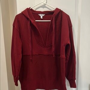 Burgundy Knit Hoodie